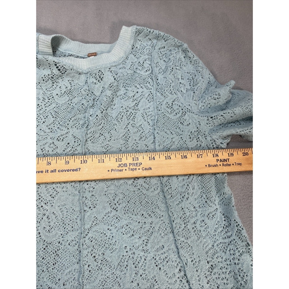 Free People Medium Crochet Lace Coffee In the‎ Morning Tunic Top Boho Sheer - Picture 4 of 7